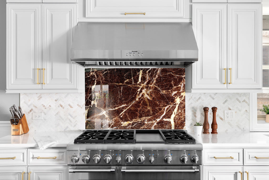 Amber Veins - Glass Kitchen Backsplash-BacksplashArtworks