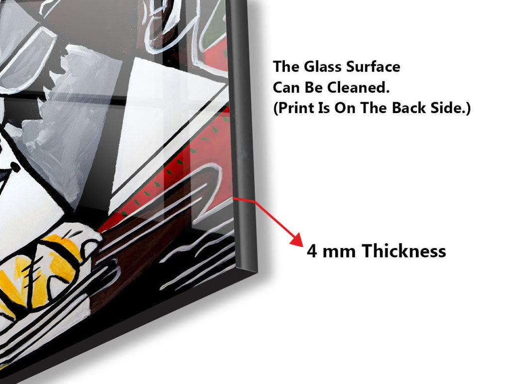 Abstract - Picasso Wall Art - Glass Kitchen Backsplash-BacksplashArtworks