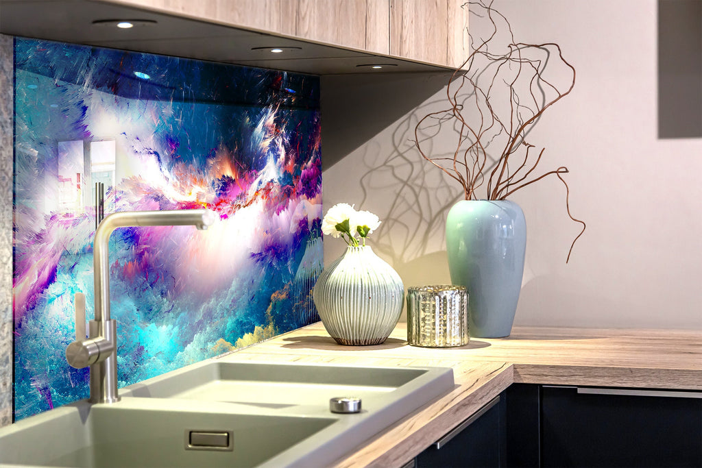 Abstract Tempered Glass Backsplash-BacksplashArtworks