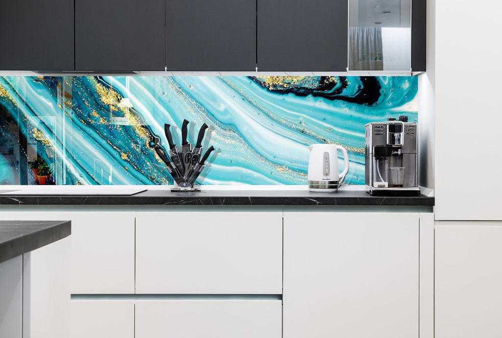 Abstract Tempered Glass Backsplash-BacksplashArtworks