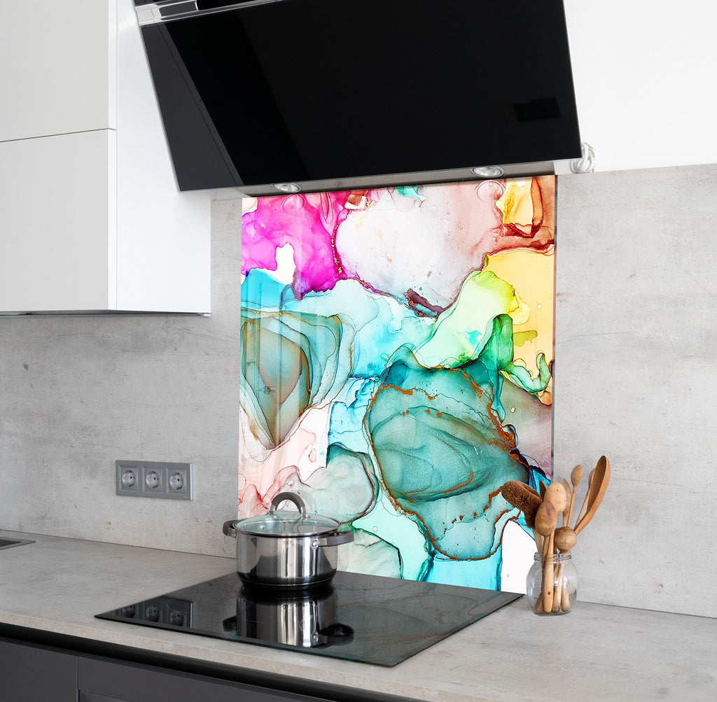 Abstract Tempered Glass Backsplash-BacksplashArtworks