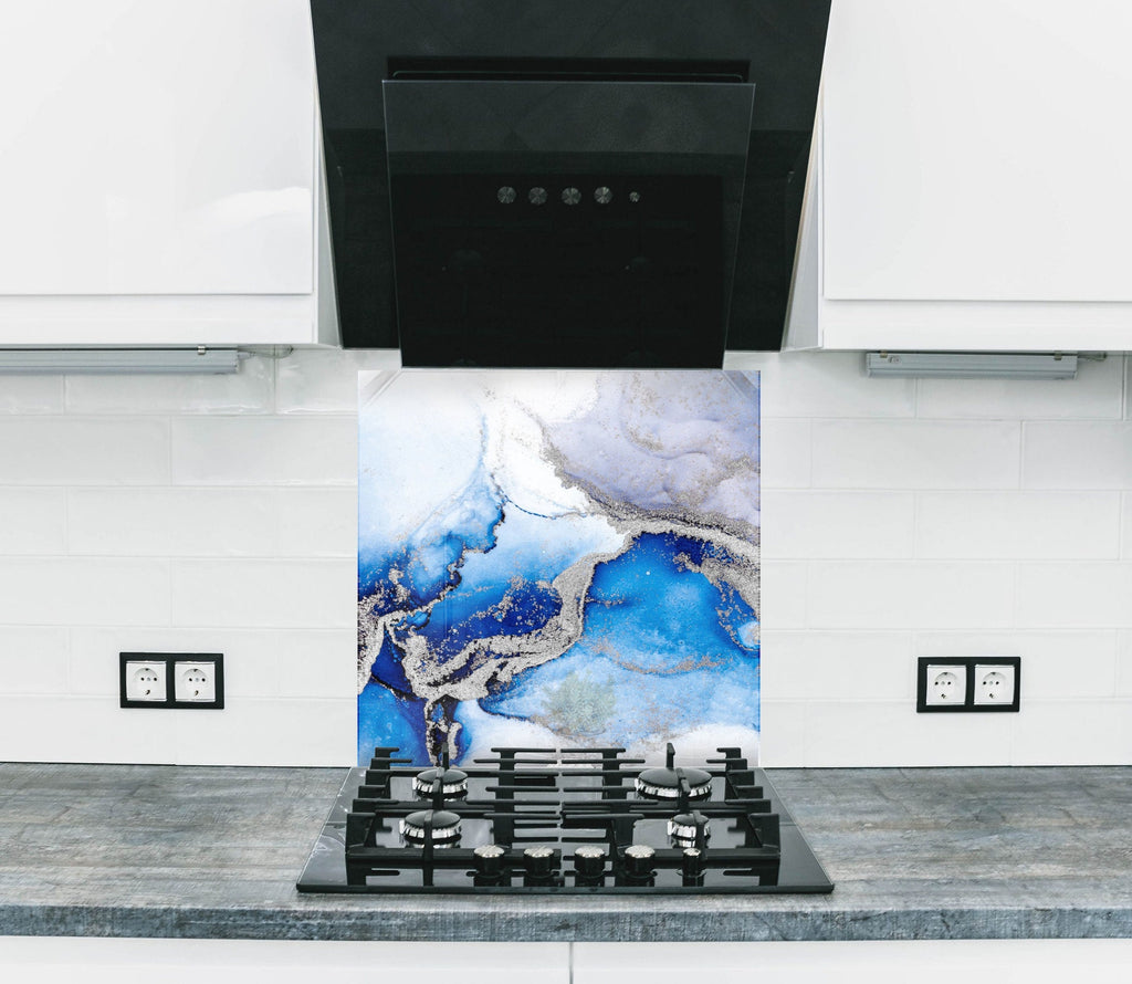 Abstract Tempered Glass Backsplash-BacksplashArtworks