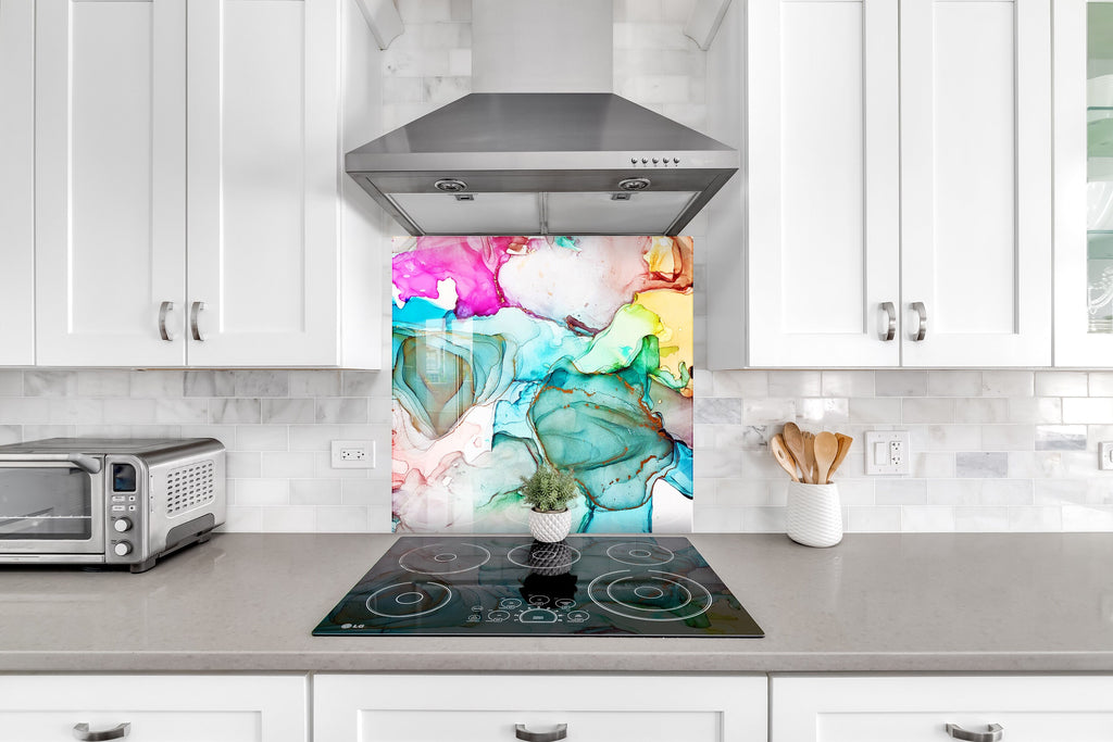 Abstract Tempered Glass Backsplash-BacksplashArtworks