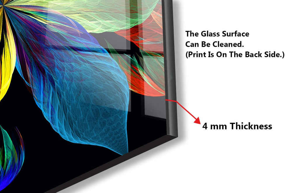 Botanical Floral Tempered Glass Backsplash-BacksplashArtworks