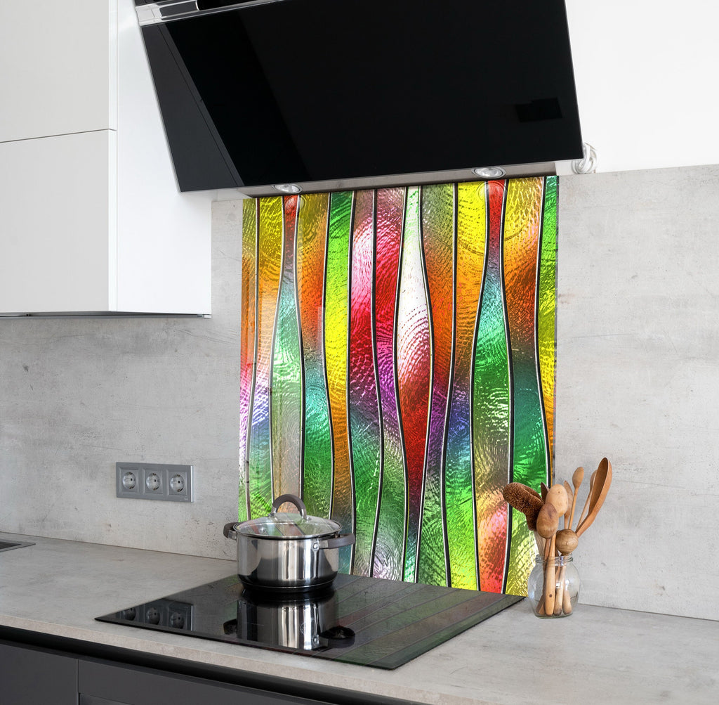 Abstract Tempered Glass Backsplash-BacksplashArtworks