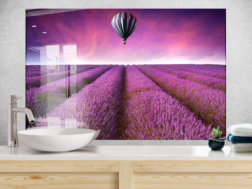 Lavender Dreamscape – Glass Kitchen Backsplash-BacksplashArtworks