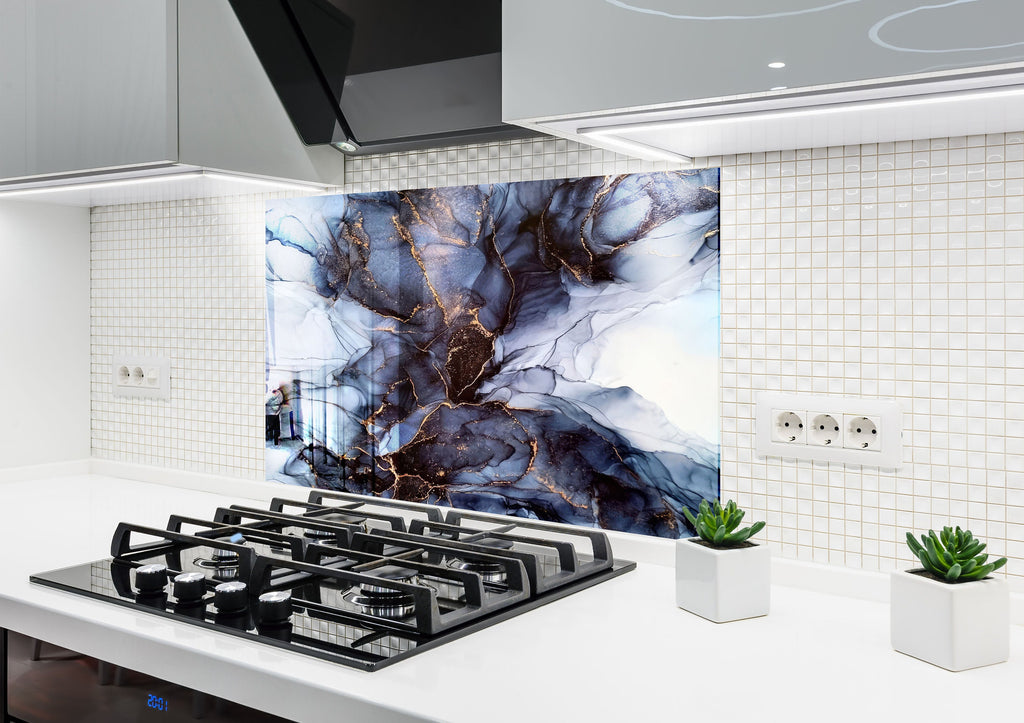 Abstract Tempered Glass Backsplash-BacksplashArtworks