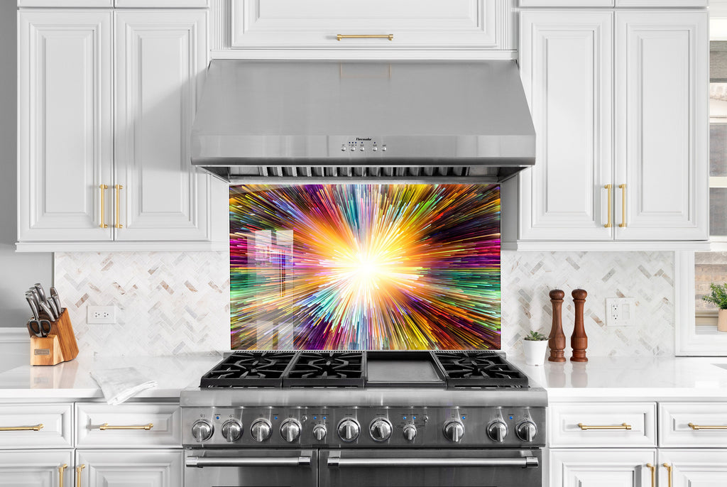 Abstract Tempered Glass Backsplash-BacksplashArtworks