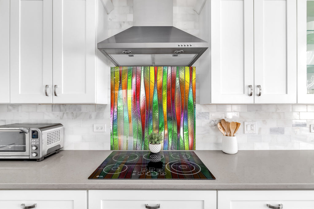 Abstract Tempered Glass Backsplash-BacksplashArtworks