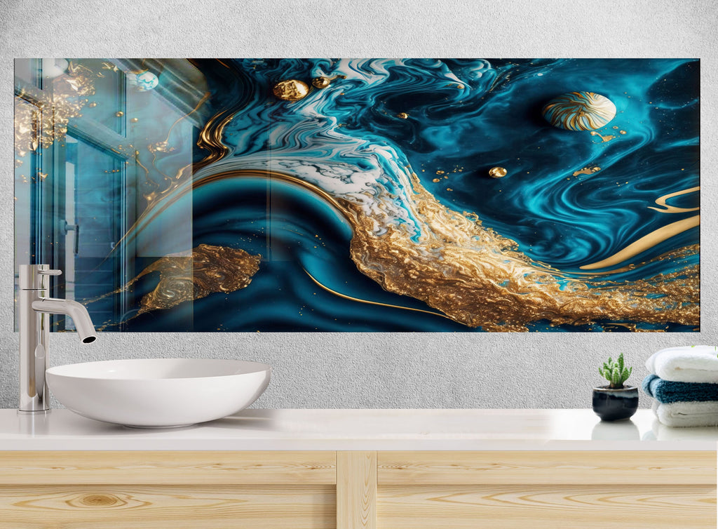Abstract Tempered Glass Backsplash-BacksplashArtworks