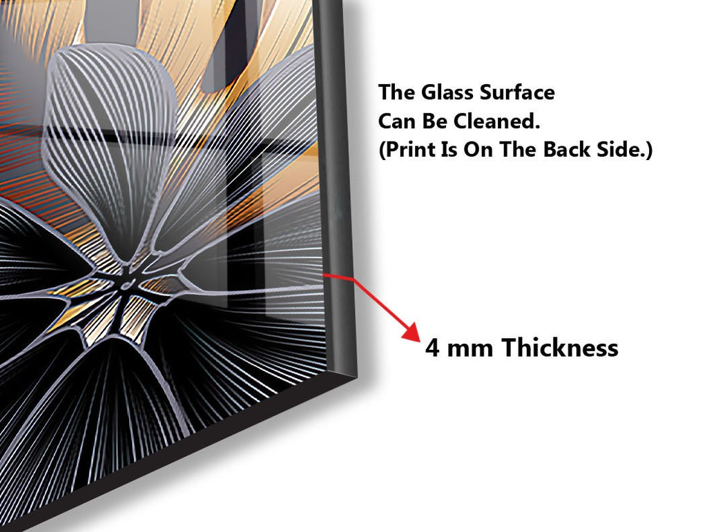 Botanical Floral Tempered Glass Backsplash-BacksplashArtworks