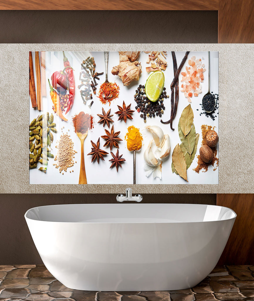 Spice Harmony Wall Art - Glass Kitchen Backsplash-BacksplashArtworks