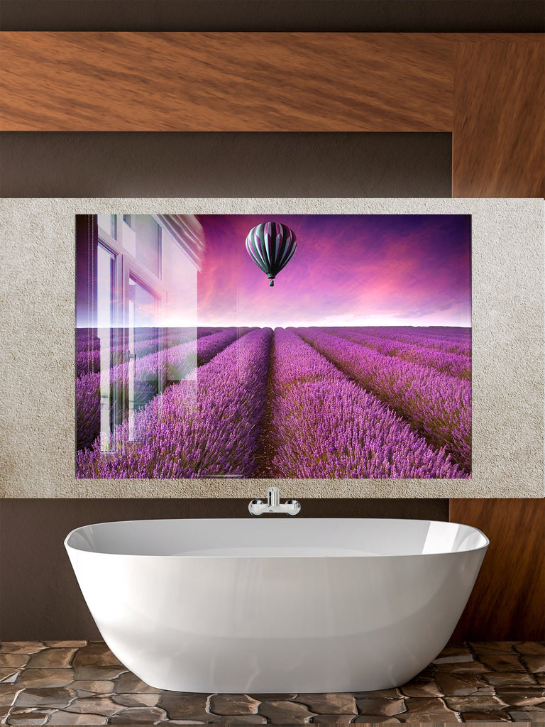 Lavender Dreamscape – Glass Kitchen Backsplash-BacksplashArtworks