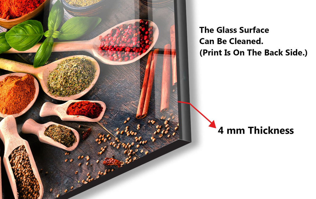Rustic Spice Elegance - Glass Kitchen Backsplash-BacksplashArtworks