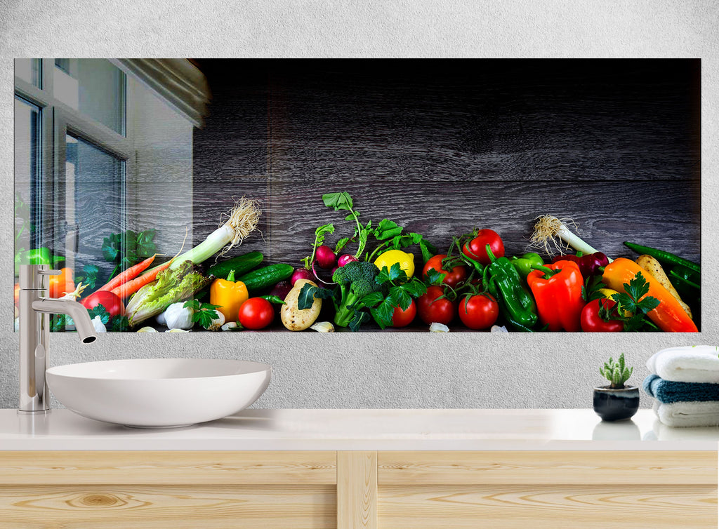 Vibrant Fresh Veggie Glass Kitchen Backsplash – Healthy & Colorful Design-BacksplashArtworks