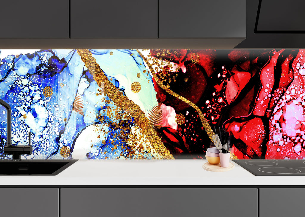 Abstract Tempered Glass Backsplash-BacksplashArtworks