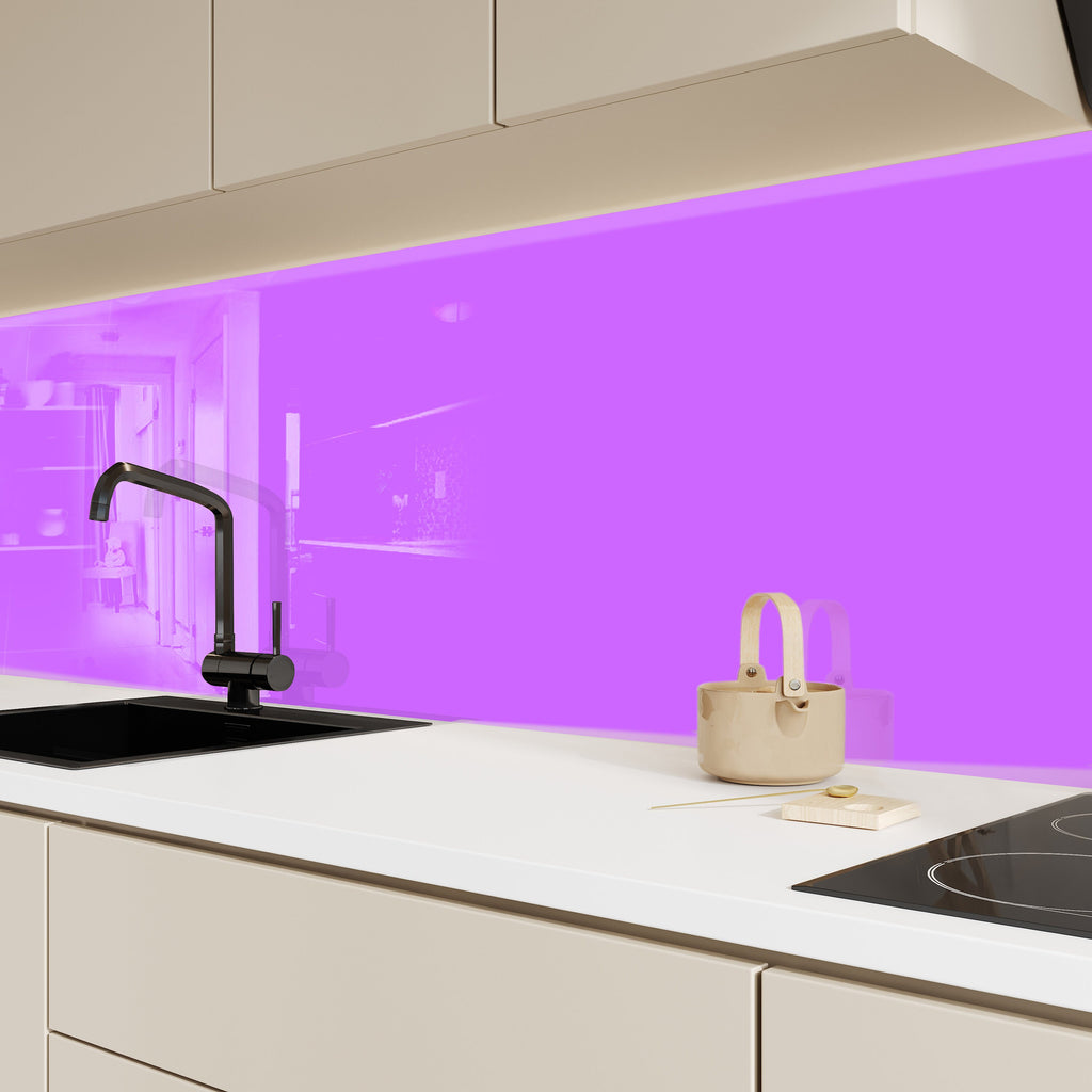 Light Purple - Tempered Glass Kitchen Backsplash-BacksplashArtworks