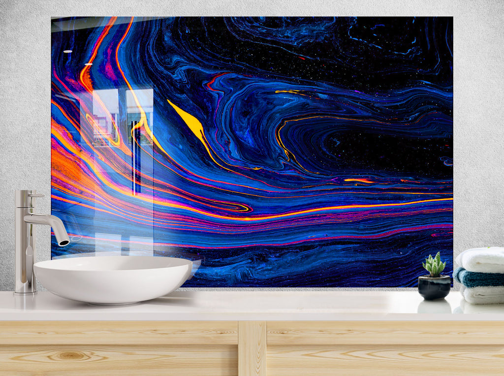 Abstract Tempered Glass Backsplash-BacksplashArtworks