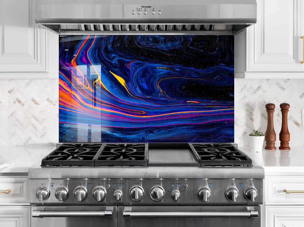 Abstract Tempered Glass Backsplash-BacksplashArtworks