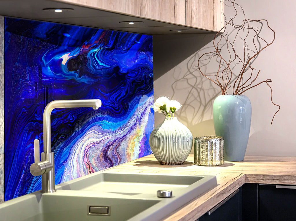 Abstract Tempered Glass Backsplash-BacksplashArtworks