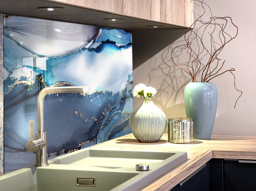 Abstract Tempered Glass Backsplash-BacksplashArtworks
