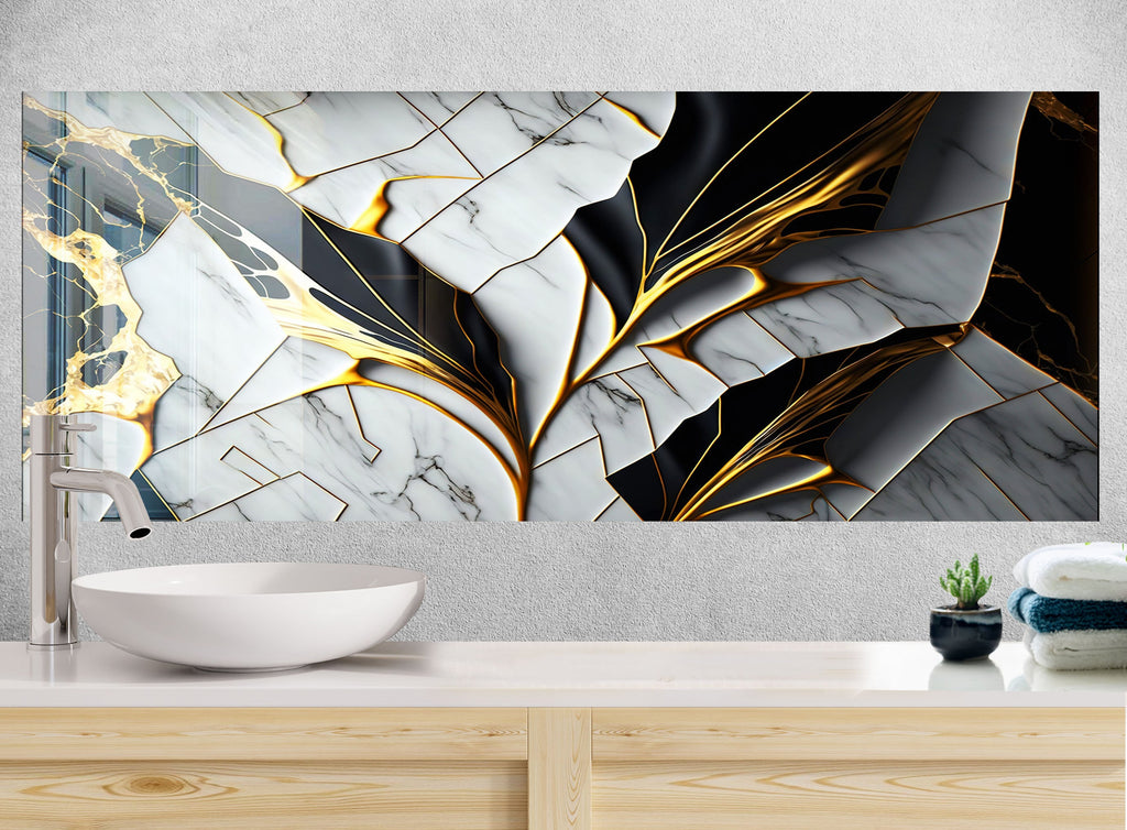 Abstract Tempered Glass Backsplash-BacksplashArtworks