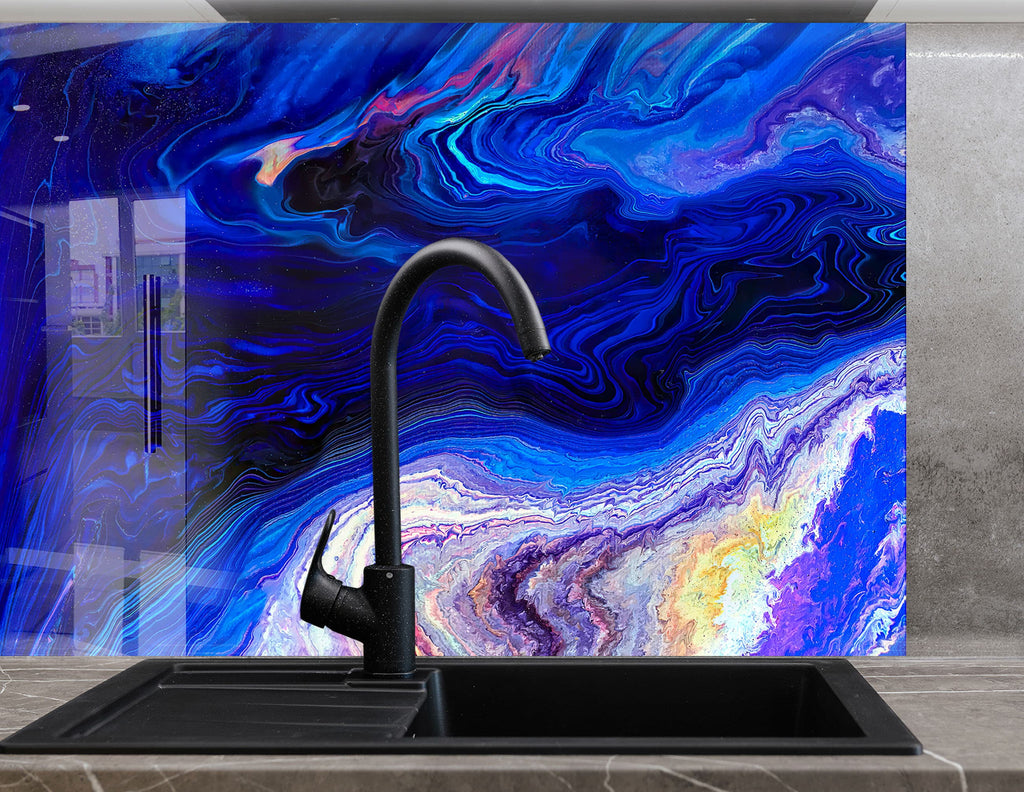 Abstract Tempered Glass Backsplash-BacksplashArtworks