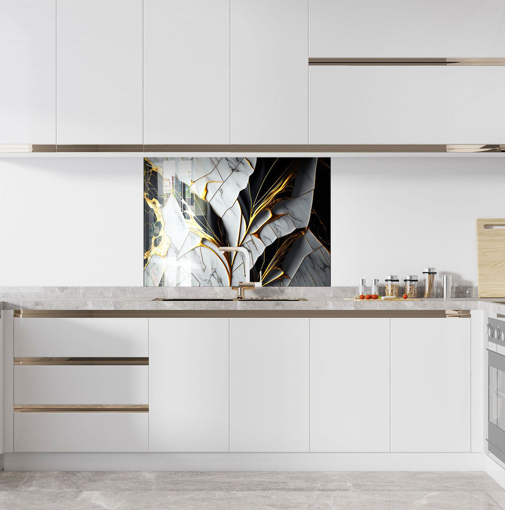 Abstract Tempered Glass Backsplash-BacksplashArtworks