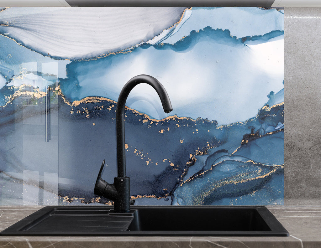Abstract Tempered Glass Backsplash-BacksplashArtworks