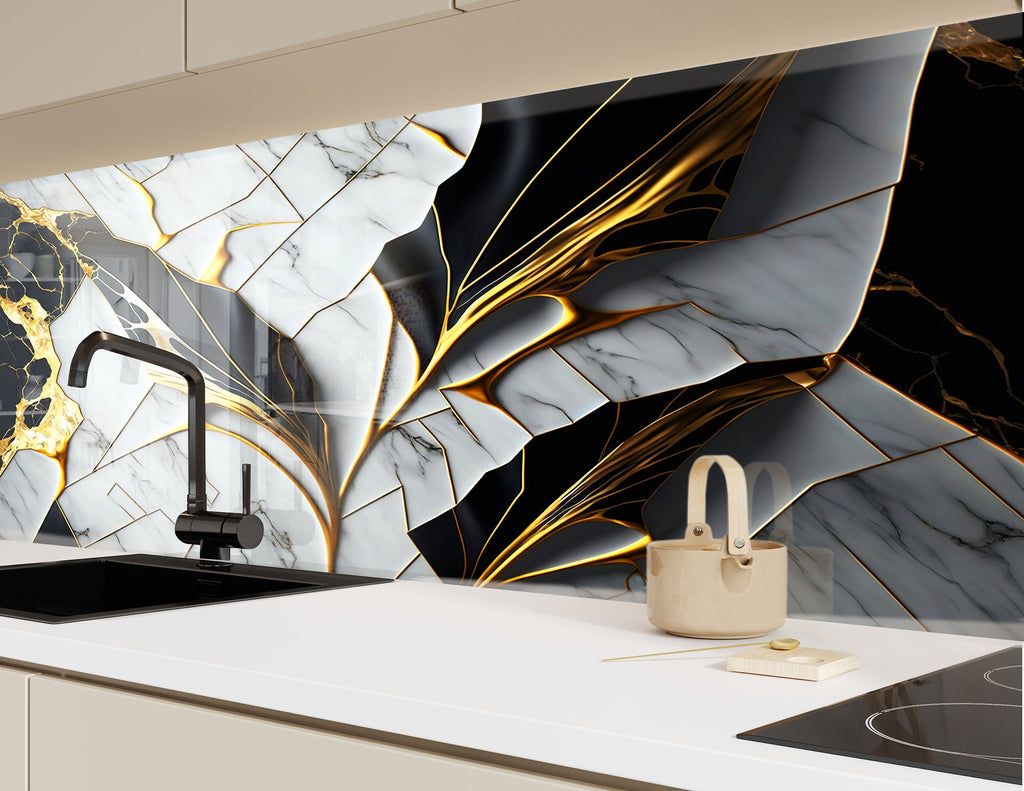 Abstract Tempered Glass Backsplash-BacksplashArtworks