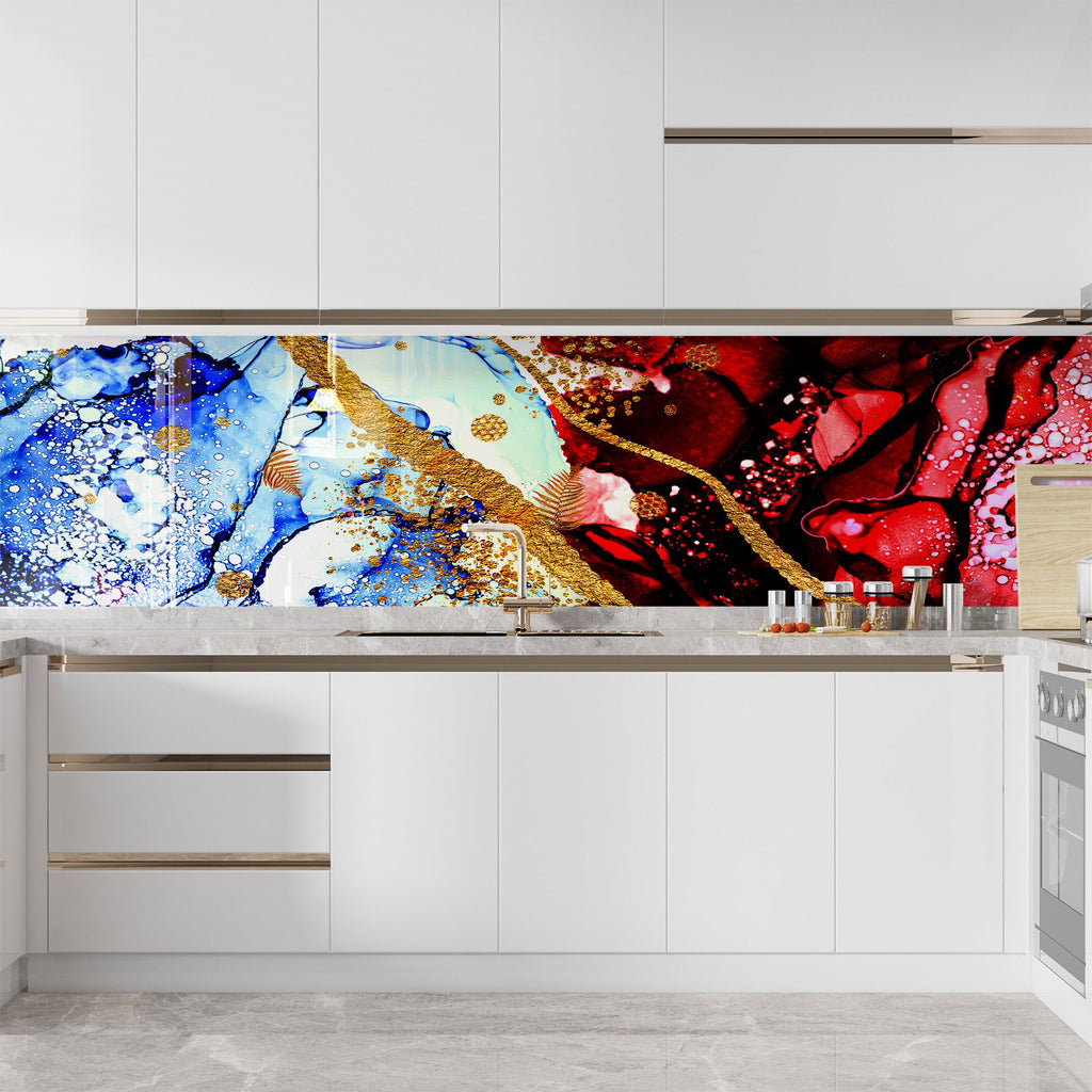 Abstract Tempered Glass Backsplash-BacksplashArtworks