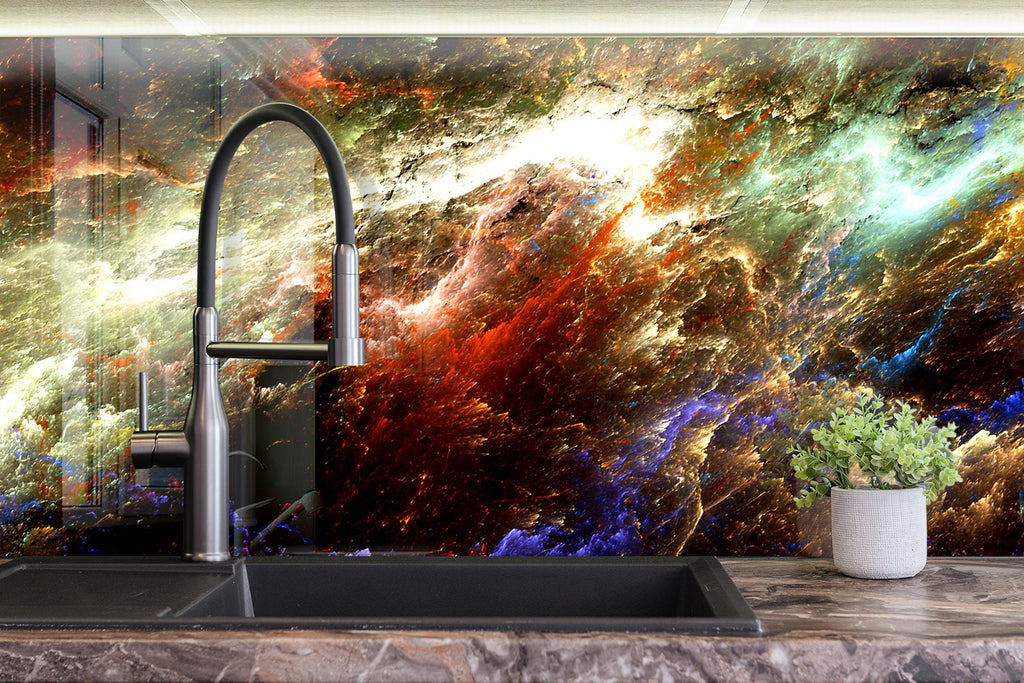 Abstract Tempered Glass Backsplash-BacksplashArtworks
