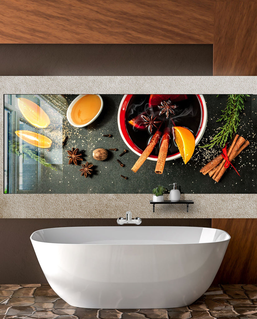 Mulled Spice Bliss - Glass Kitchen Backsplash-BacksplashArtworks
