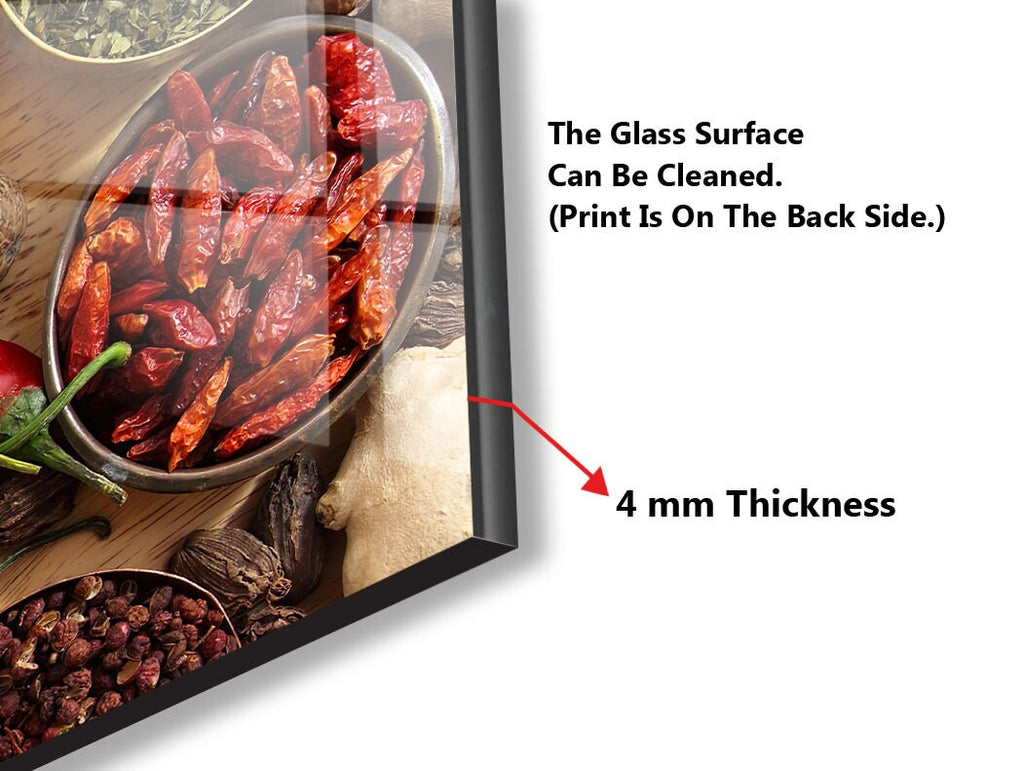 Spicy Fusion - Glass Kitchen Backsplash-BacksplashArtworks