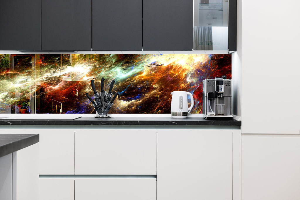 Abstract Tempered Glass Backsplash-BacksplashArtworks