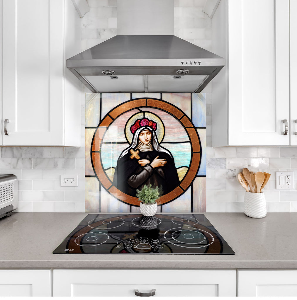 Sacred Art - Saint Glass Kitchen Backsplash-BacksplashArtworks