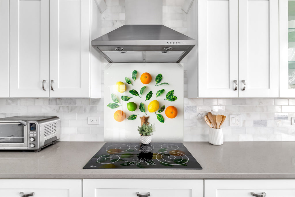 Citrus Tree Glass Kitchen Backsplash – Fresh Fruit & Leaf Design-BacksplashArtworks