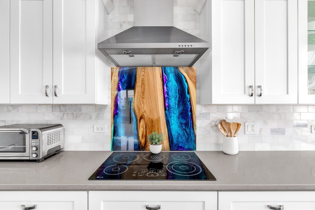Abstract Tempered Glass Backsplash-BacksplashArtworks