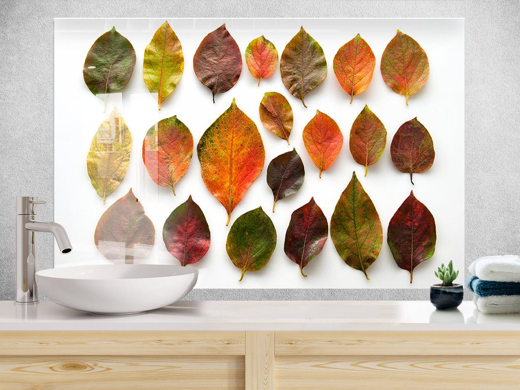 Leaves Tempered Glass Backsplash-BacksplashArtworks