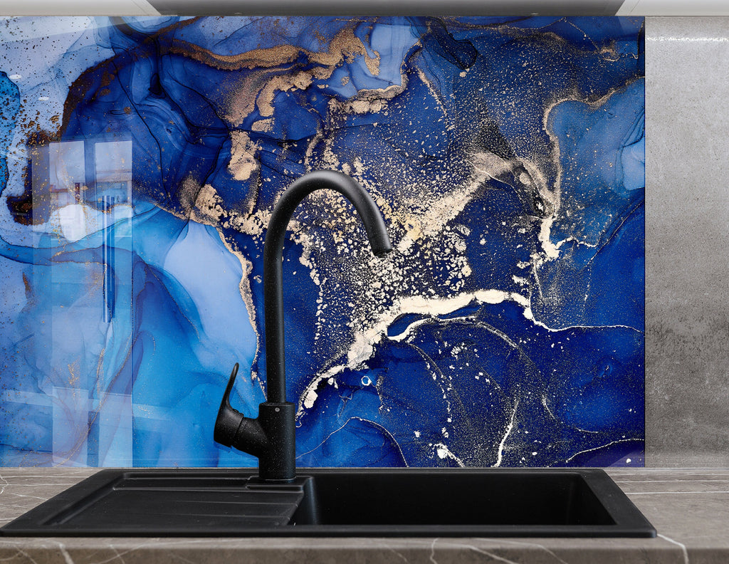 Abstract Tempered Glass Backsplash-BacksplashArtworks