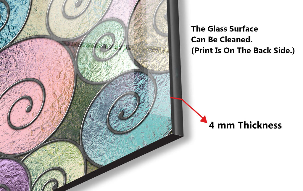 Swirl Stained - Glass Kitchen Backsplash-BacksplashArtworks