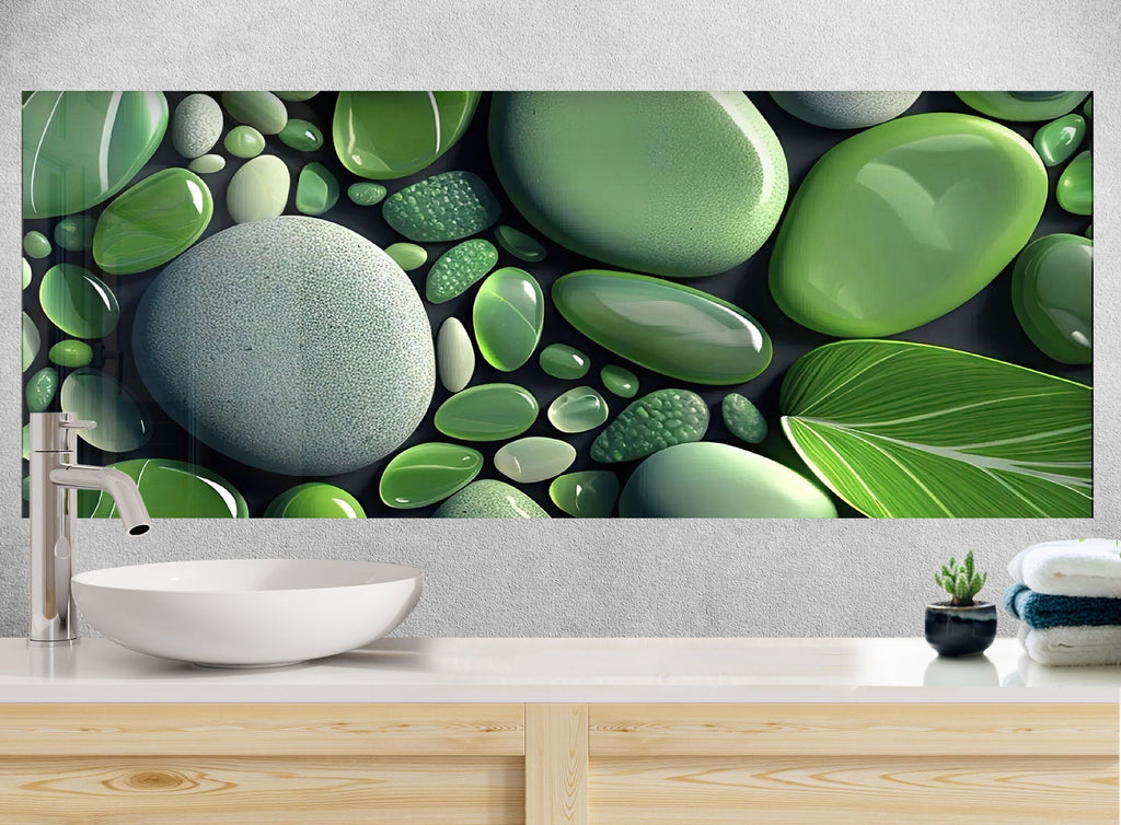 Zen Stone Glass Kitchen Backsplash | Backsplash Artworks ...