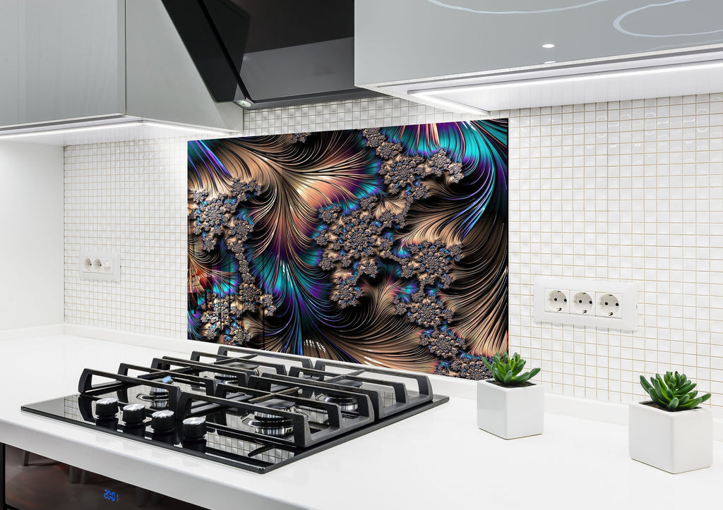 Abstract Tempered Glass Backsplash-BacksplashArtworks