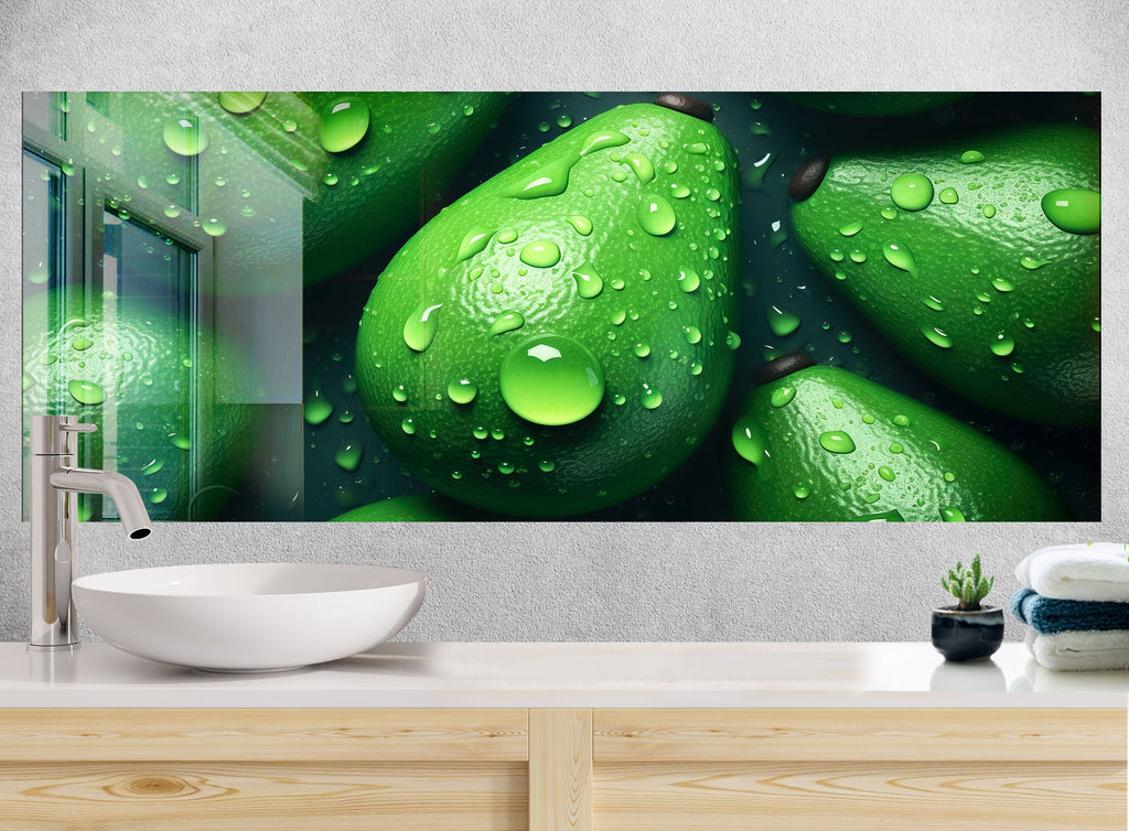 Fresh Avocado Glass Kitchen Backsplash – Refreshing Green Design-BacksplashArtworks
