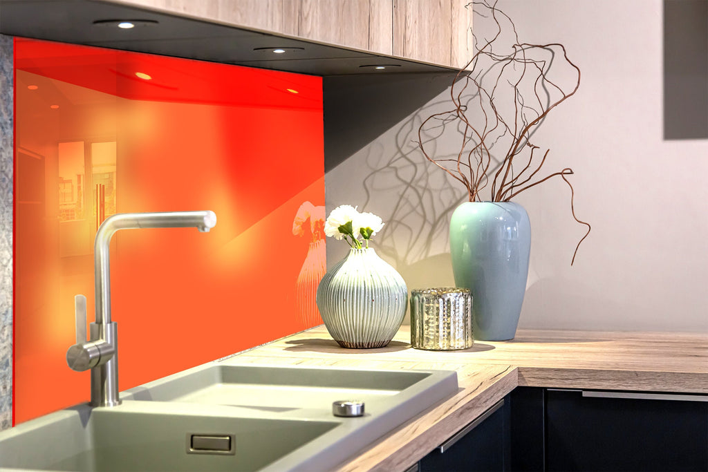 Autumn Orange - Tempered Glass Kitchen Backsplash-BacksplashArtworks