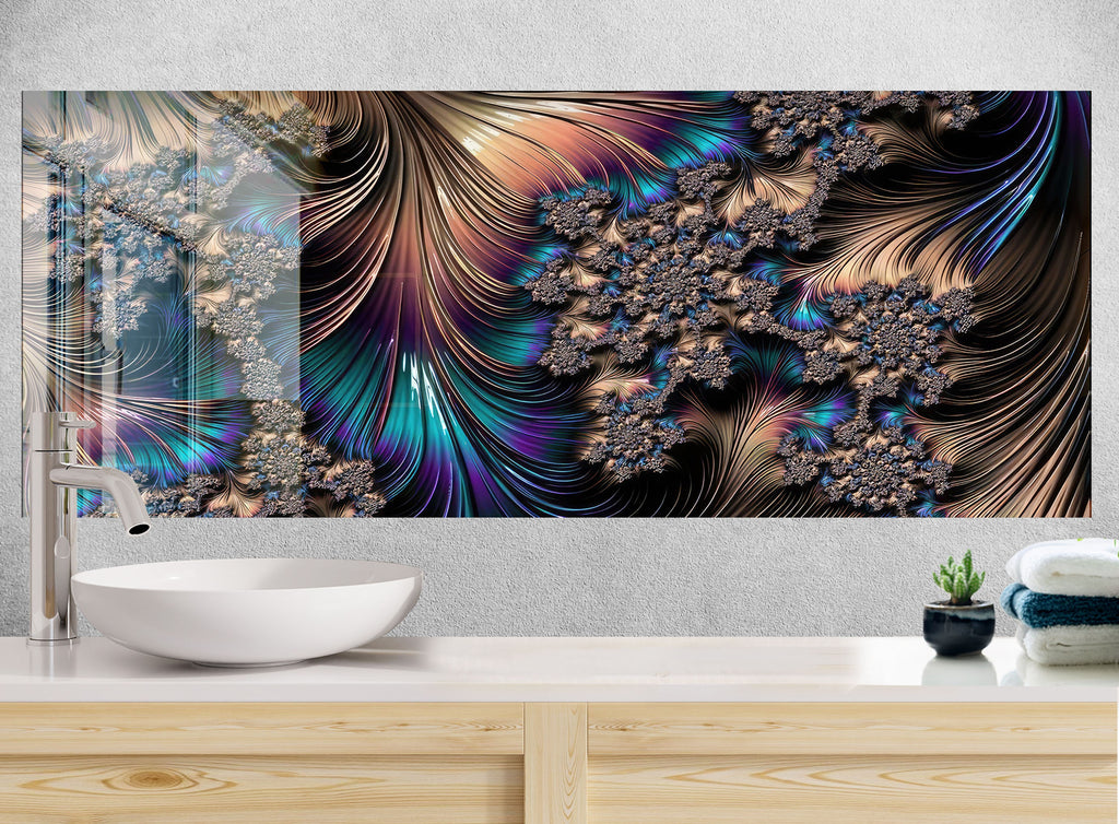 Abstract Tempered Glass Backsplash-BacksplashArtworks
