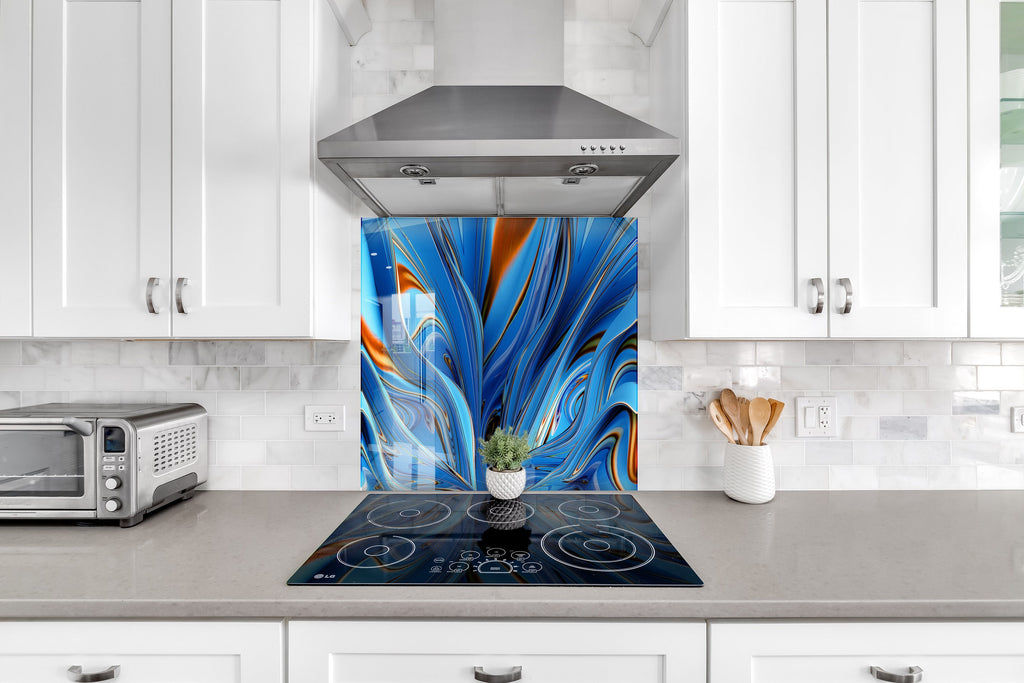 Abstract Tempered Glass Backsplash-BacksplashArtworks