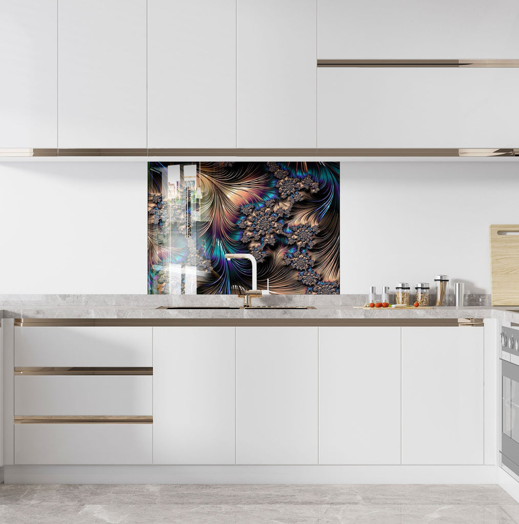 Abstract Tempered Glass Backsplash-BacksplashArtworks