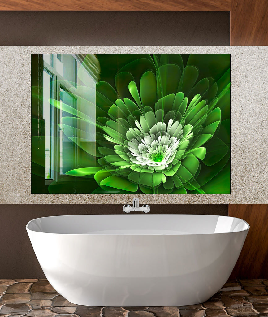 Botanical Floral Tempered Glass Backsplash-BacksplashArtworks
