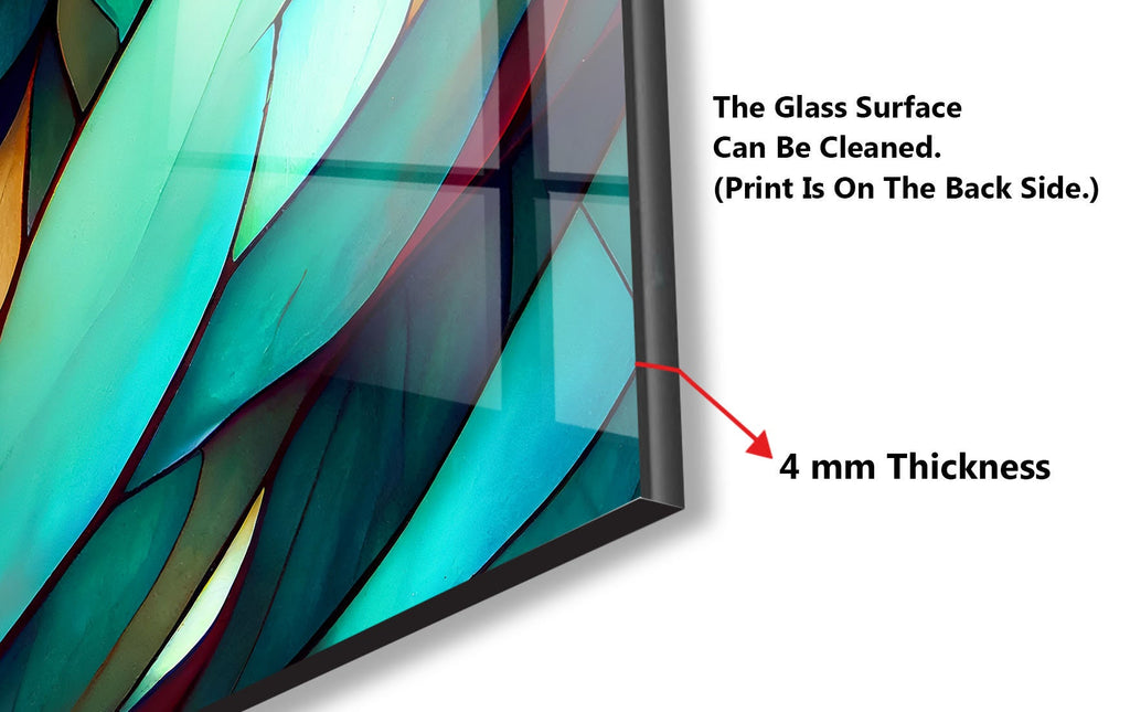 Emerald Forest Stained Wall Art - Glass Kitchen Backsplash-BacksplashArtworks